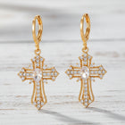 Crystal Cross Hoops