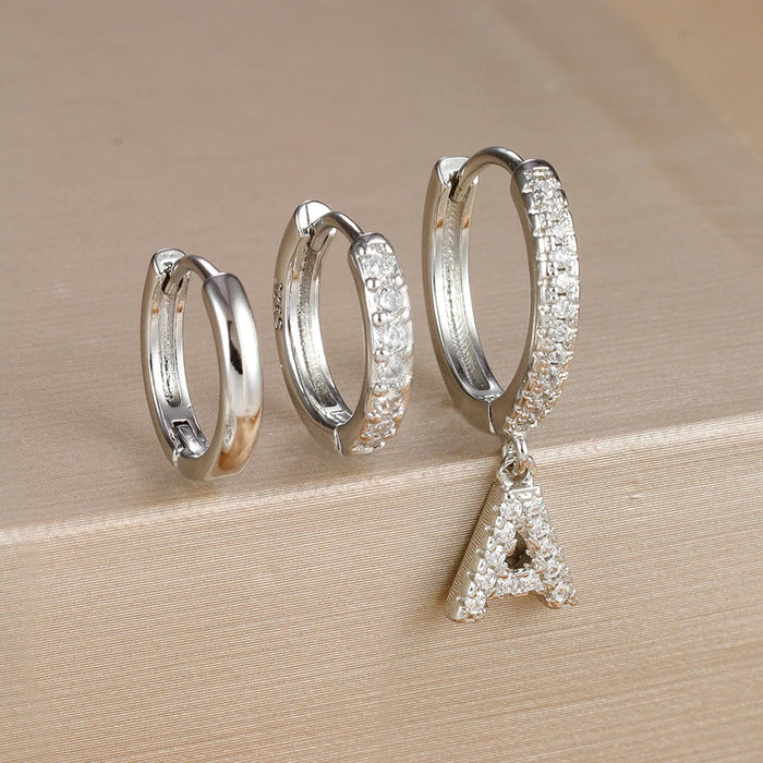 3pc Silver Initial