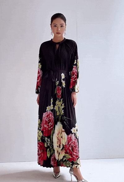 Maxi Floral Plisse