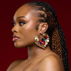 Bamboo Crystal Hoops
