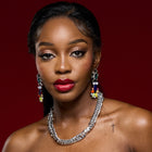 Viola Rhinestone Drop Earrings