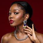 Viola Rhinestone Drop Earrings