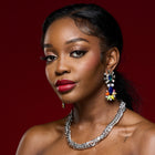 Viola Rhinestone Drop Earrings