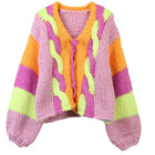 Colorful Loose Knit Cardigan