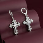 Crystal Cross Hoops