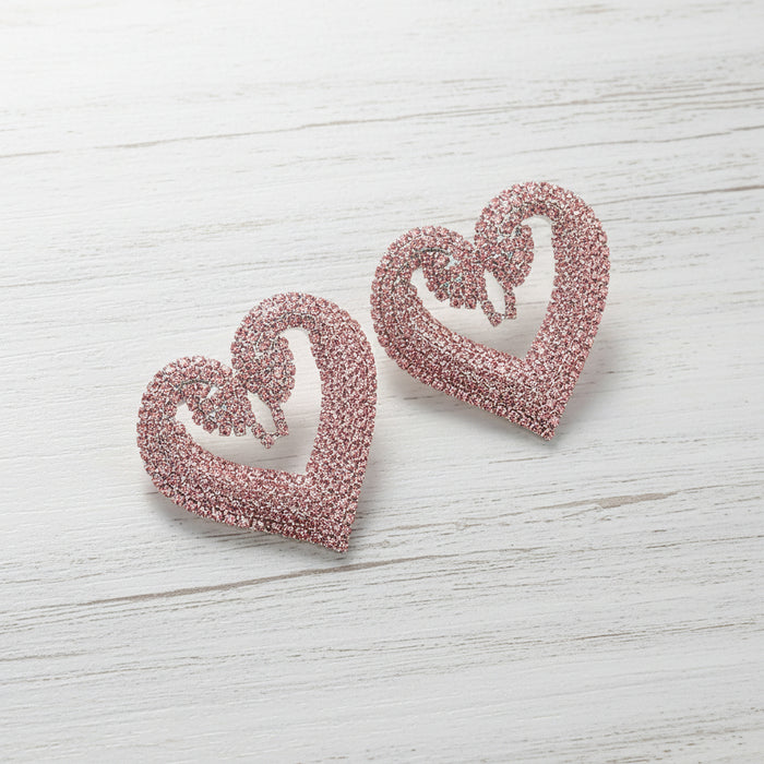 Swan Hearts Studs
