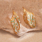 Wavy Leaf Studs