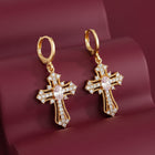 Crystal Cross Hoops