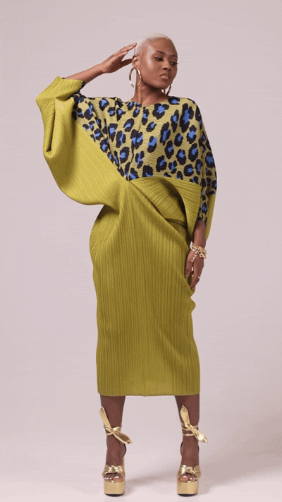 Leopard Print Pleated