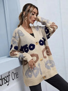 Jacquard V-Neck Cardigan