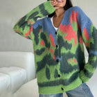 Contrast Green Color Cardigan