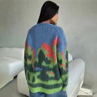 Contrast Green Color Cardigan