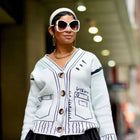 Comic Effect Knit Cardigan