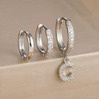 3pc Silver Initial