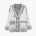 Comic Effect Knit Cardigan