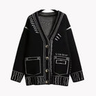 Comic Effect Knit Cardigan
