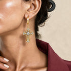 Crystal Cross Hoops