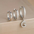 3pc Silver Initial