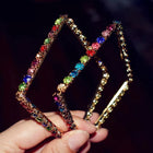 Square Crystal Hoops