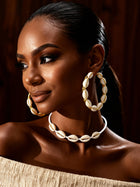 Cowrie Shell Hoops