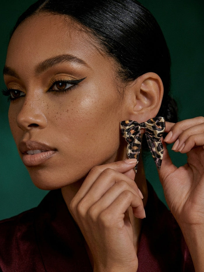 Wild Print Bow Studs