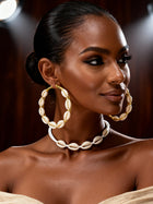 Cowrie Shell Hoops