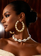 Cowrie Shell Hoops