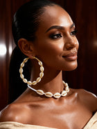Cowrie Shell Hoops