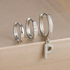 3pc Silver Initial
