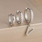 3pc Silver Initial